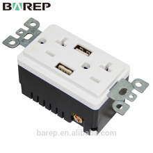 Tomacorriente USB con receptáculo dúplex UL 20A con función antirrobo TR-BAS20-2USB